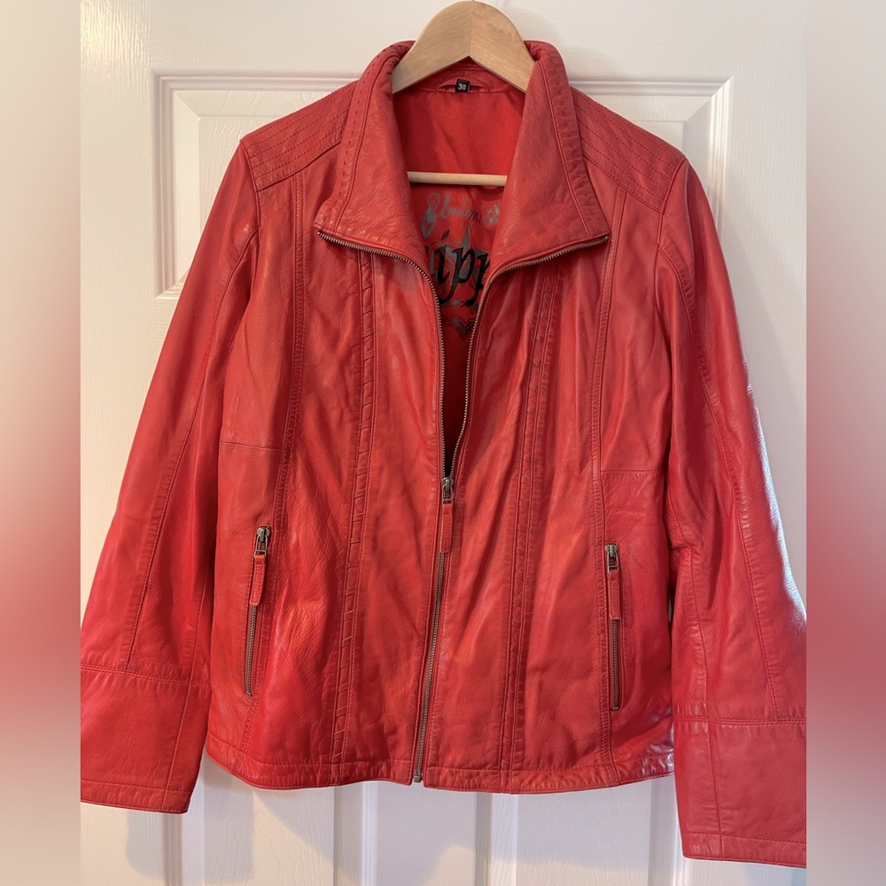 Leather Jacket, worn once, purchased in Iceland.